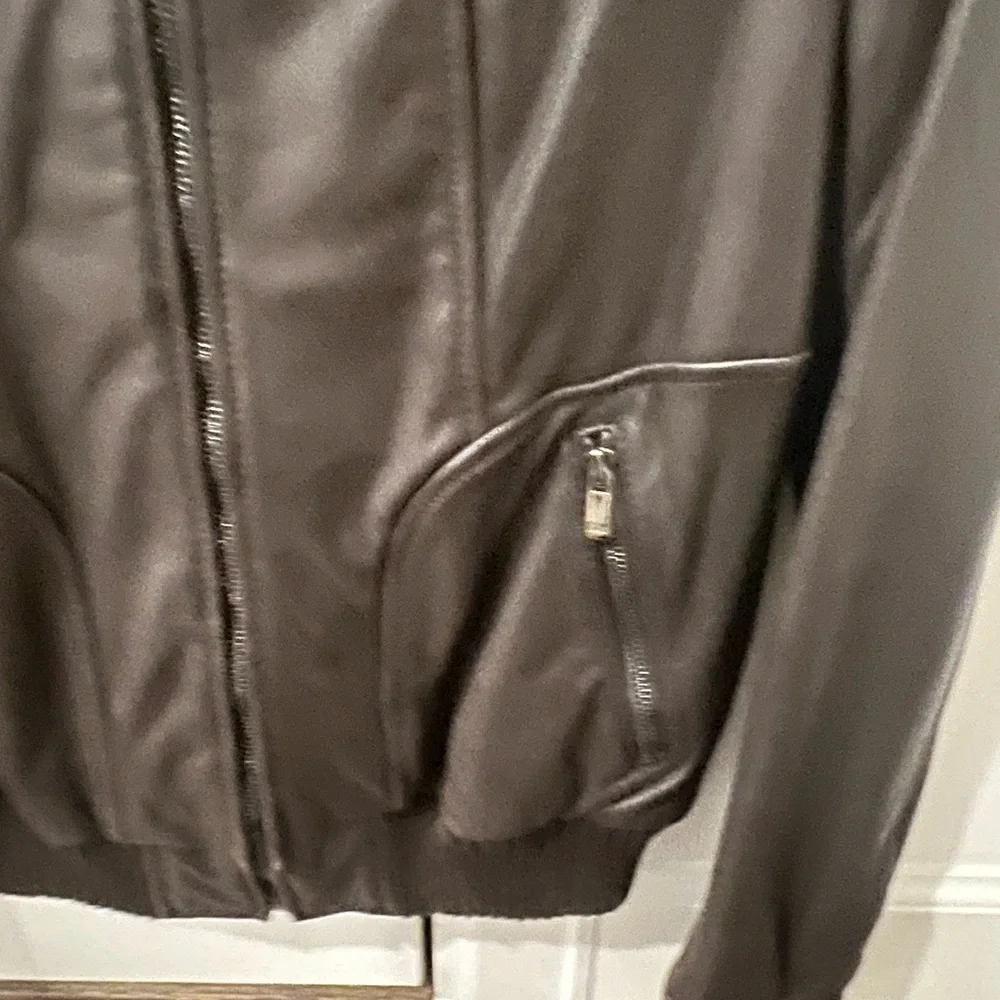 Jones New York Dark Brown Jacket with Ribbed Collar